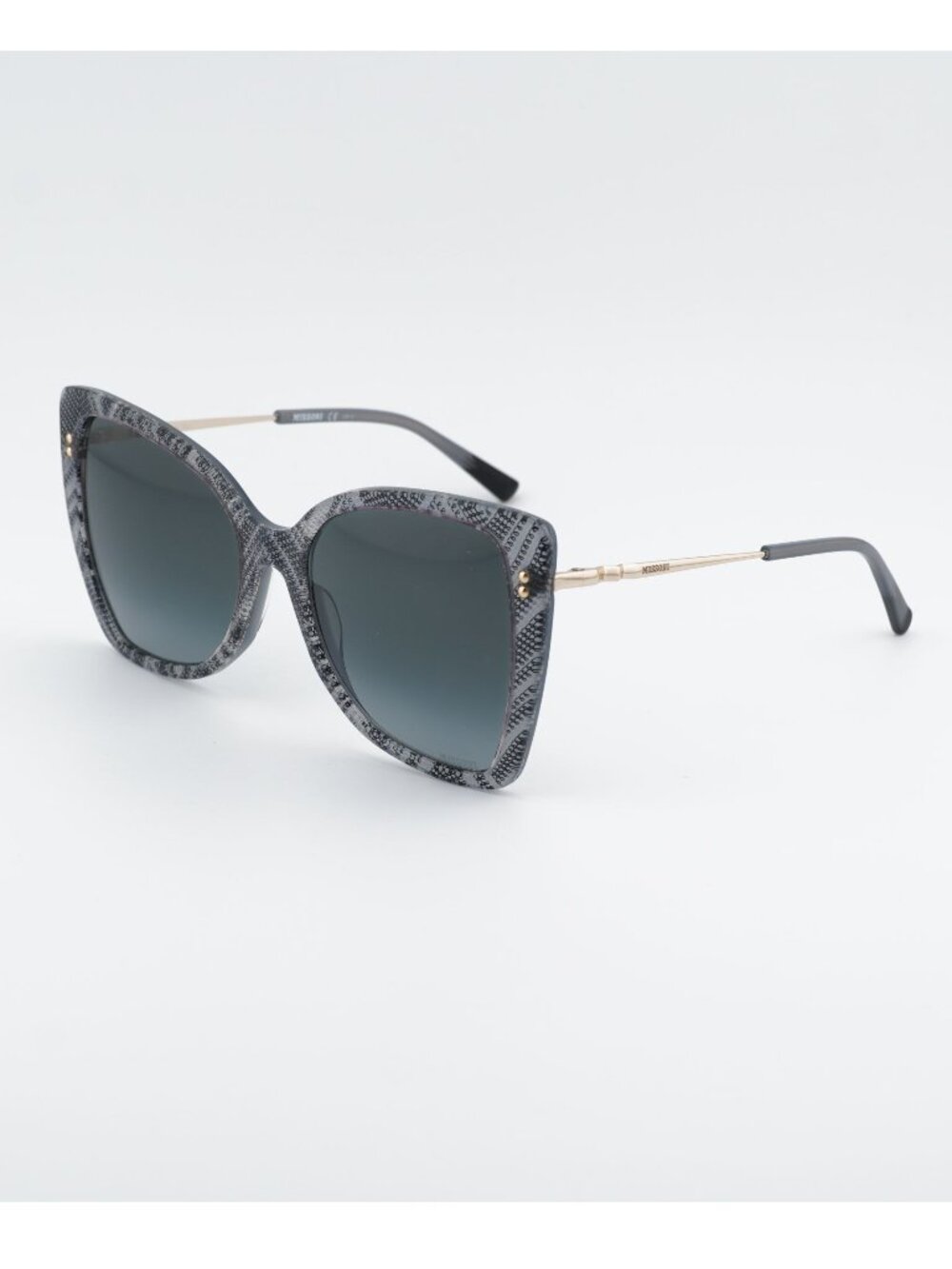 Missoni MIS 0083/S 0S37 9O Sunglasses White Black Butterfly Frame, Grey Lenses